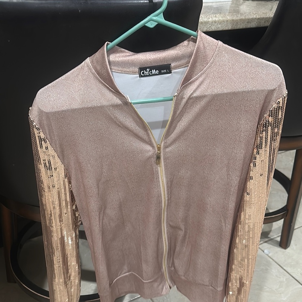 Rose Gold Sequin Panel Joggers